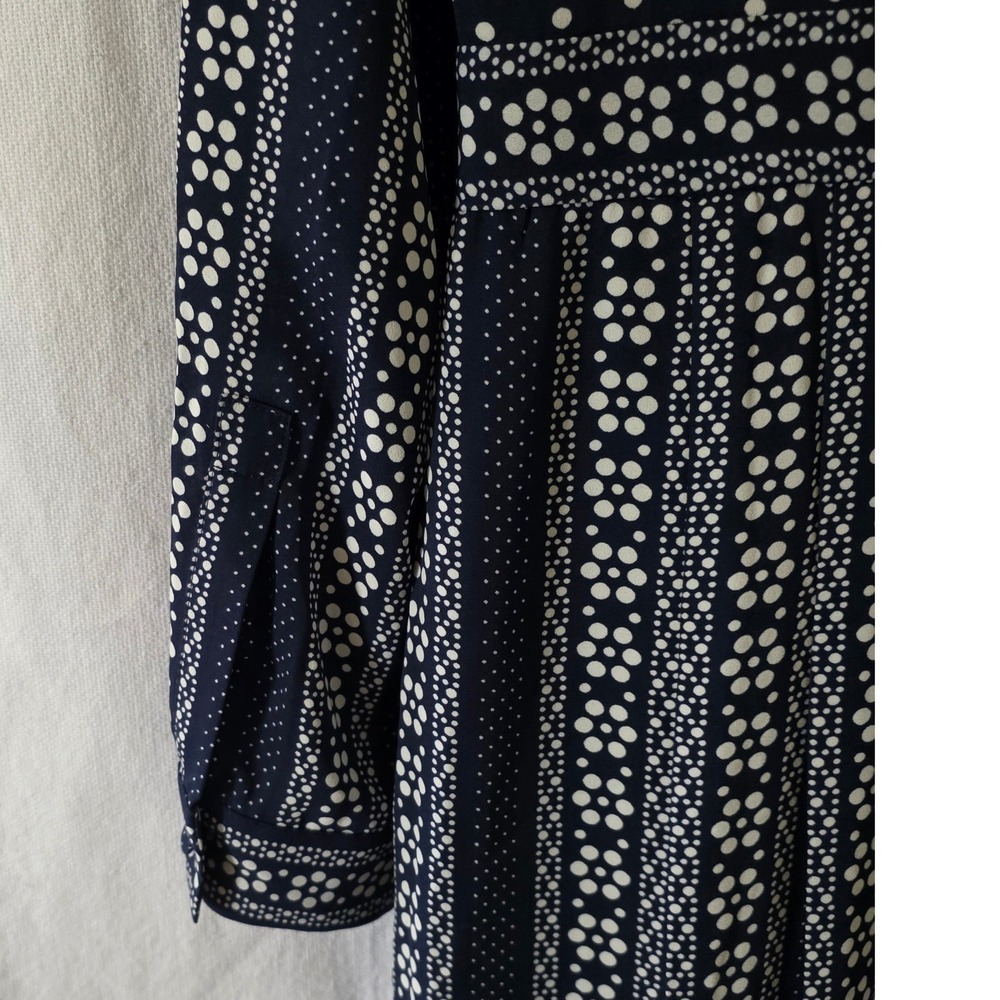 Boden Navy Clemency Shirt Dress US 12 Midi Button-Up Polka Dot Floral Pattern - Picture 9 of 12